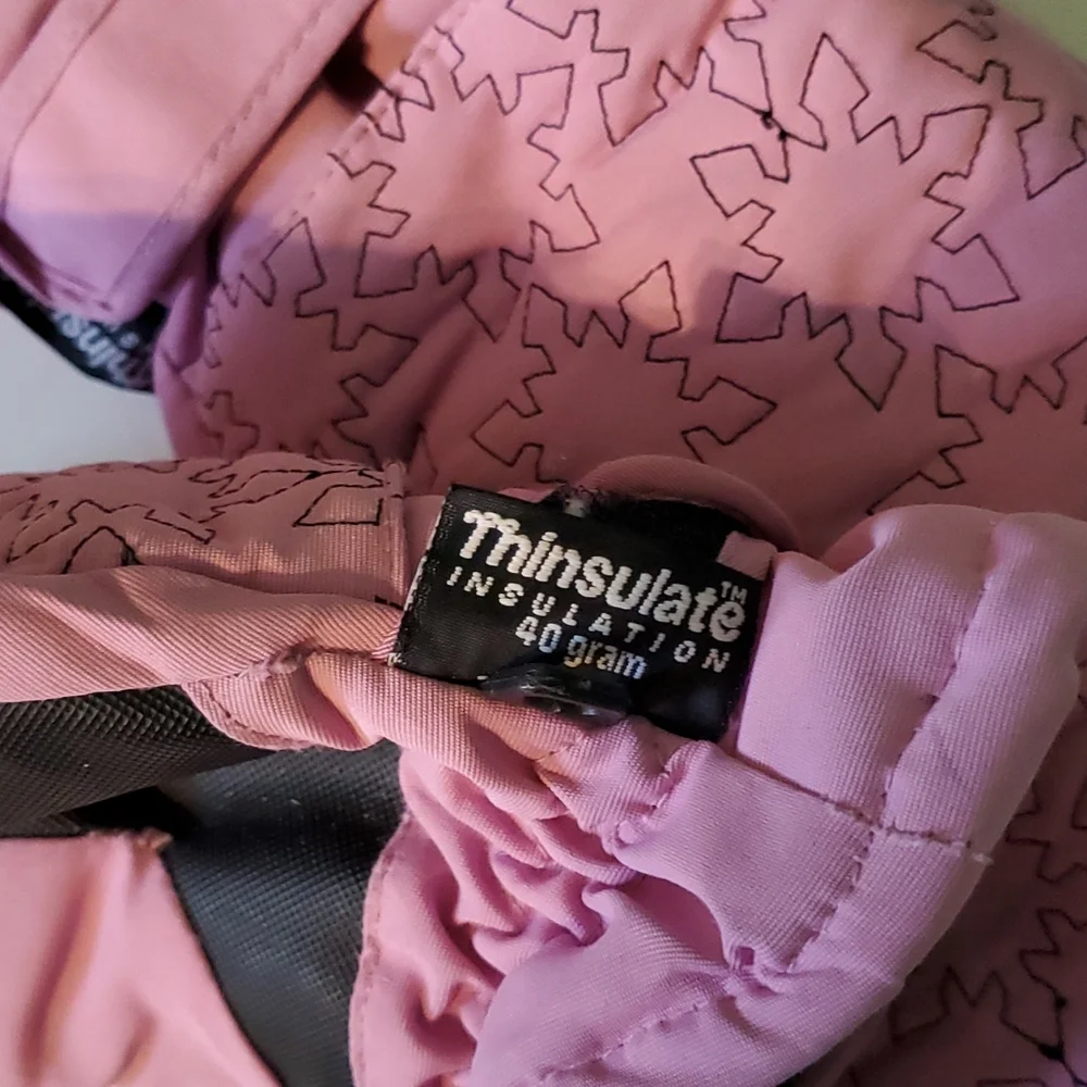 Thinsulate big girls fleece linned mittens with small zip poc…